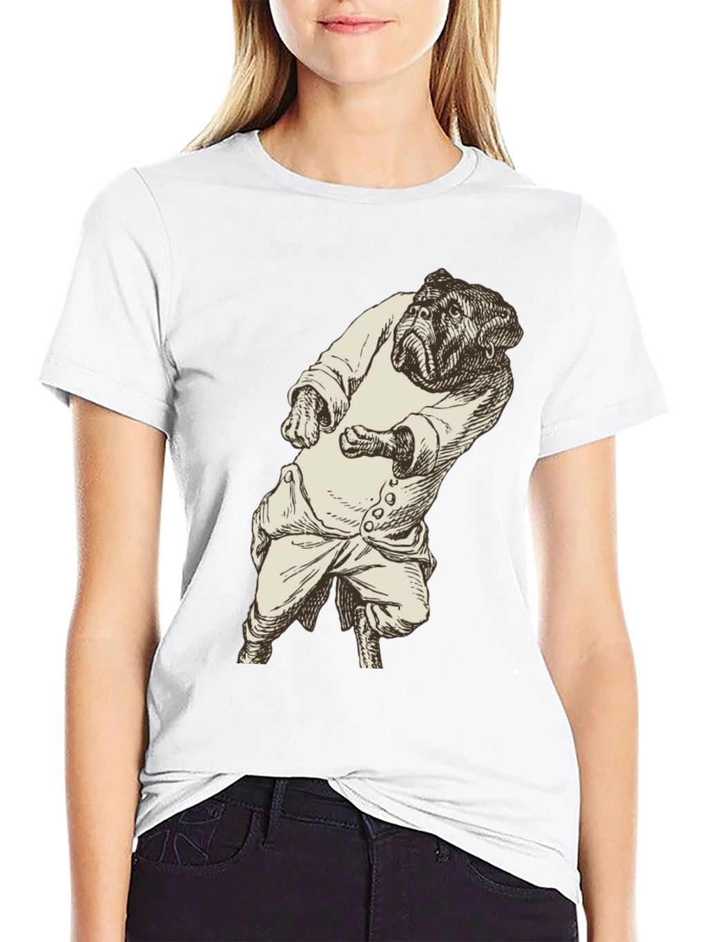 Bulldog Gentleman Graphic Tee - Unique Black T-Shirt