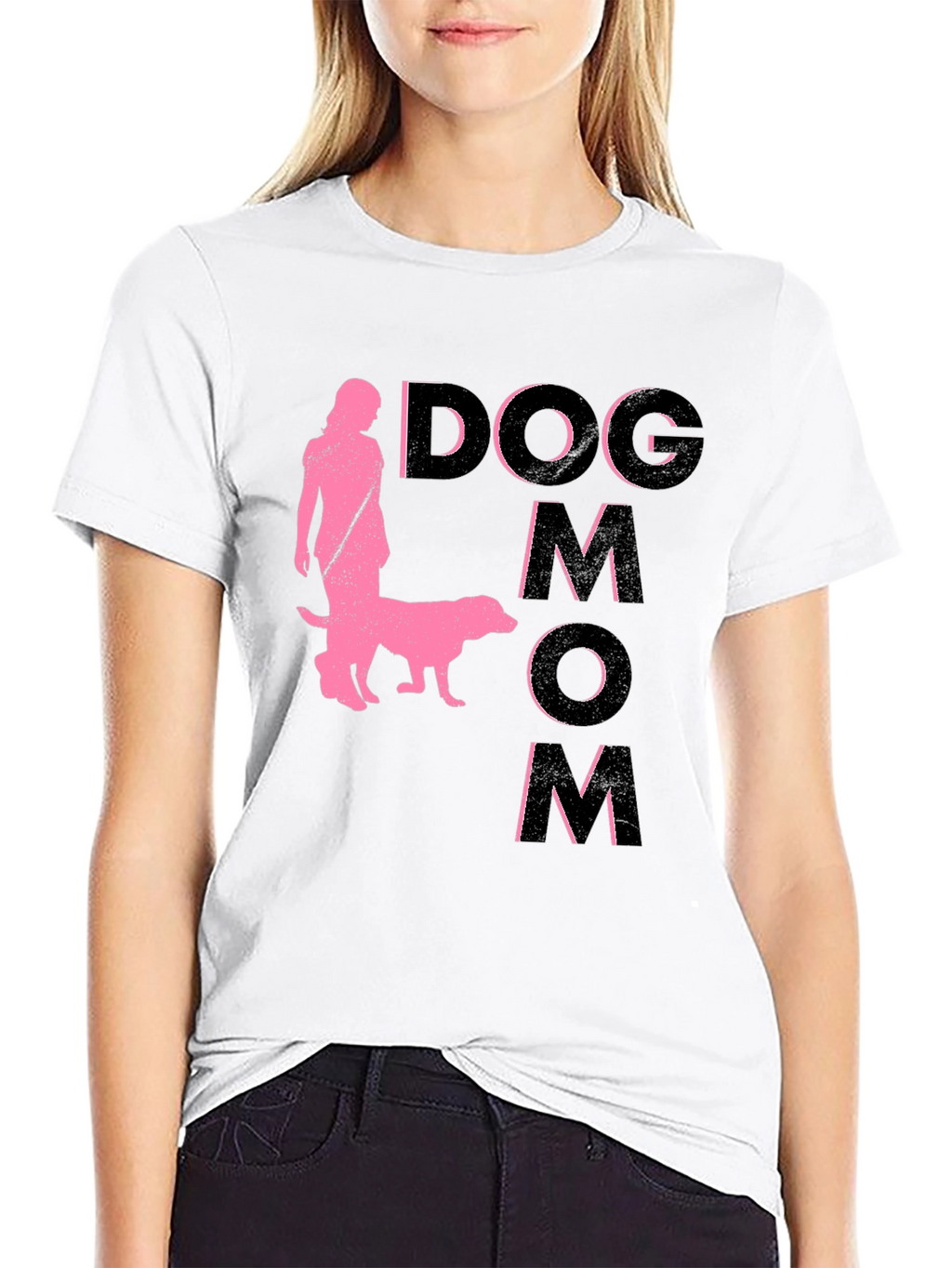 Dog Mom Graphic T-Shirt - Black