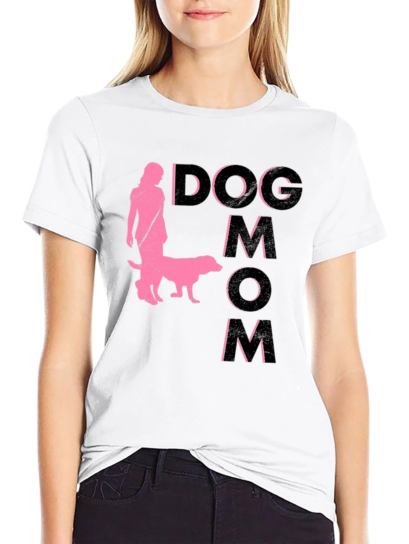 Dog Mom Graphic T-Shirt - Black