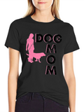 Dog Mom Graphic T-Shirt - Black