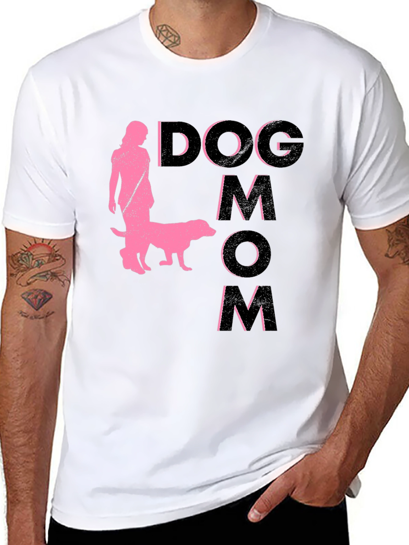Dog Mom Graphic T-Shirt - Black