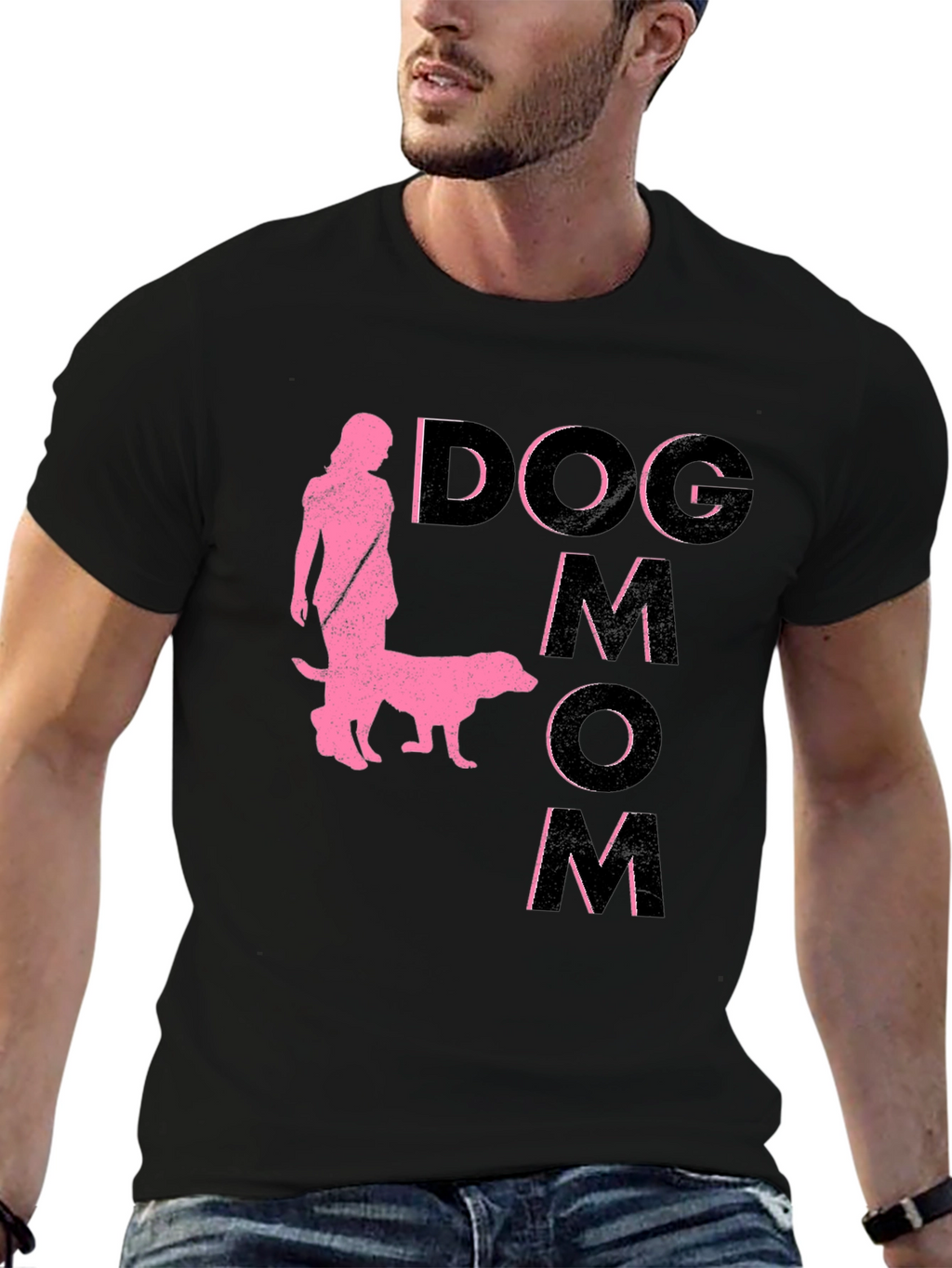 Dog Mom Graphic T-Shirt - Black