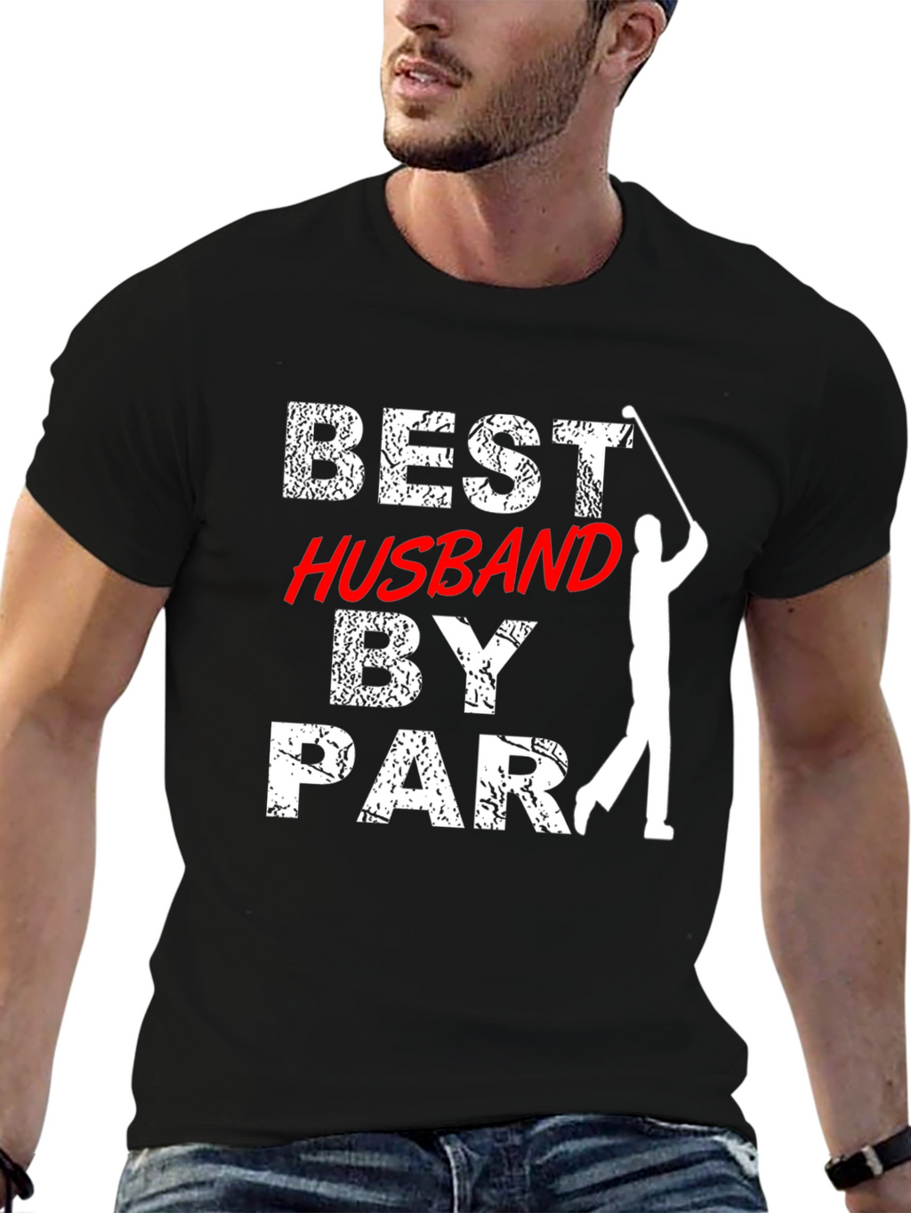 Best Husband by Par Golf T-Shirt - Black