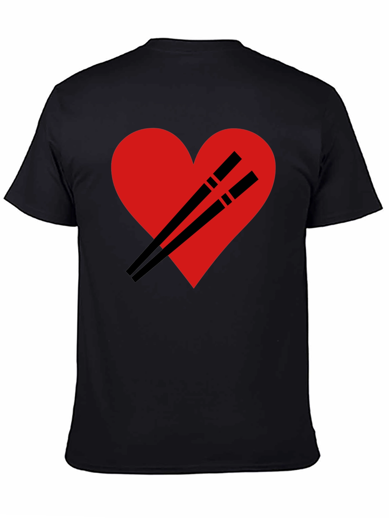 Sushi Lover T-Shirt - Chopsticks Heart Design