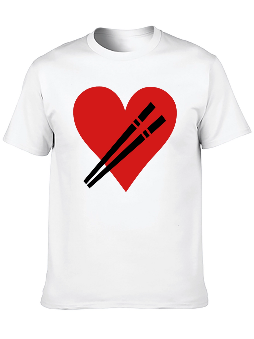 Sushi Lover T-Shirt - Chopsticks Heart Design