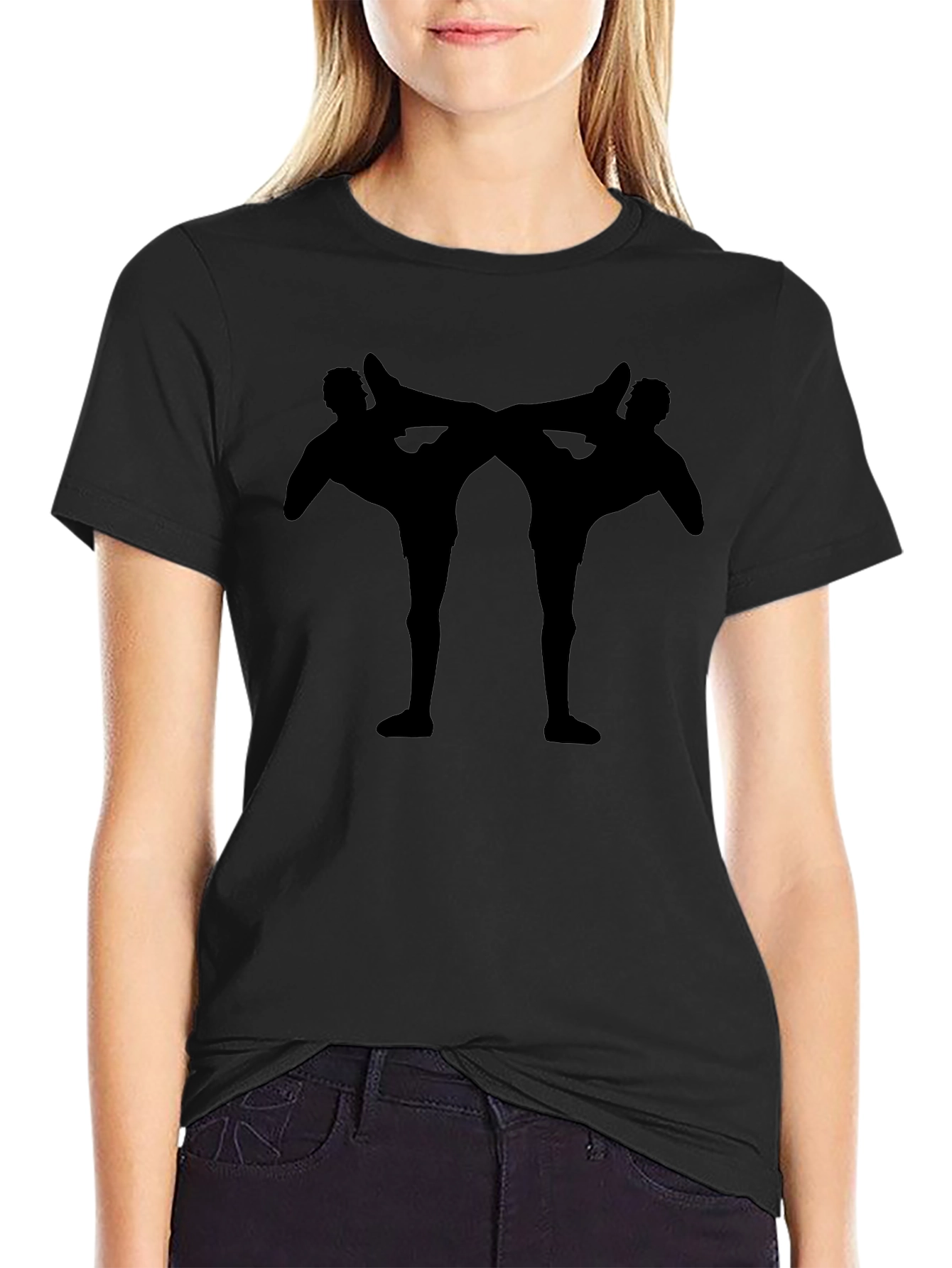 Martial Arts Silhouette Black T-Shirt