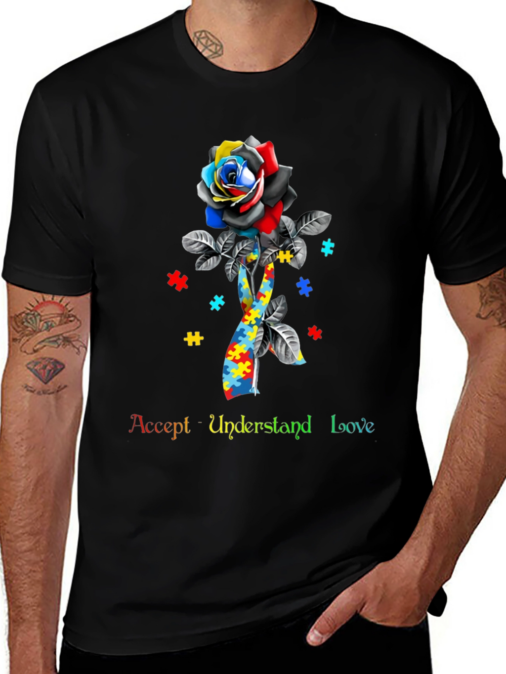 Accept Understand Love Autism Awareness T-Shirt