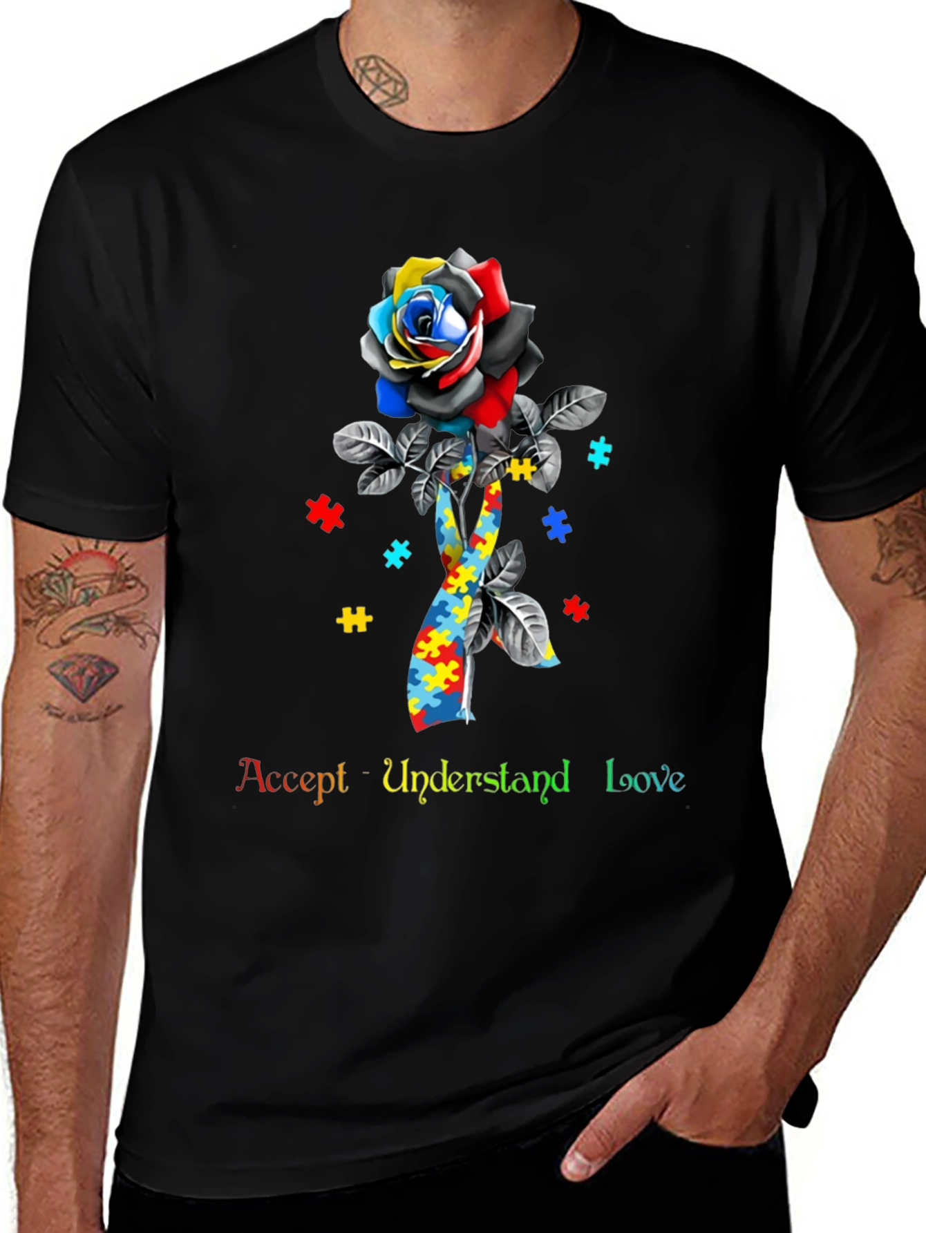 Accept Understand Love Autism Awareness T-Shirt