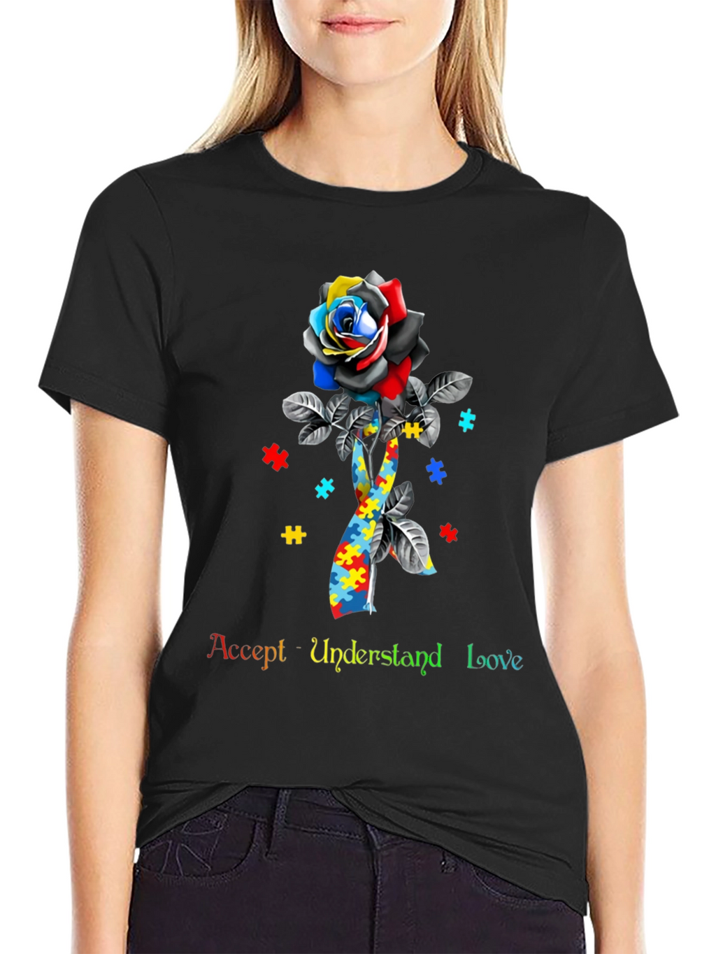 Accept Understand Love Autism Awareness T-Shirt