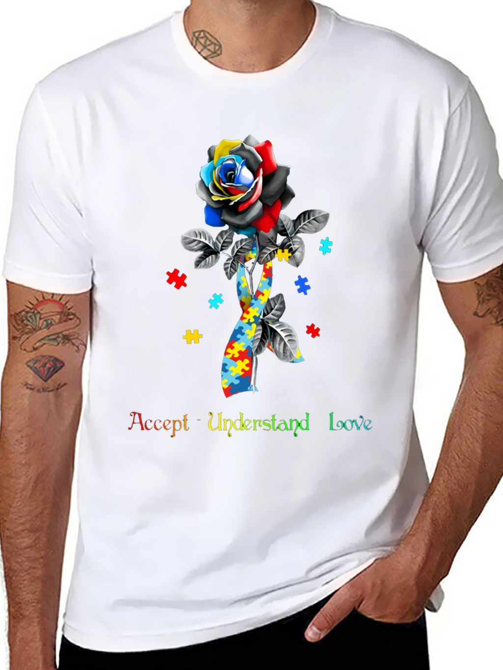 Accept Understand Love Autism Awareness T-Shirt