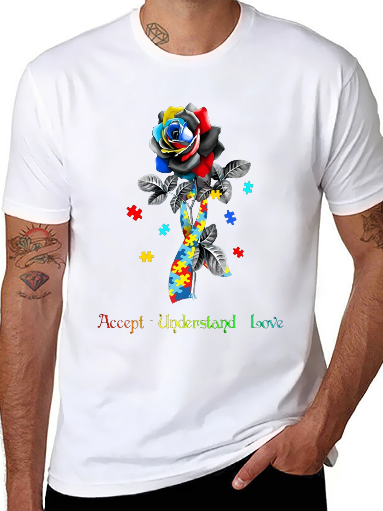 Accept Understand Love Autism Awareness T-Shirt