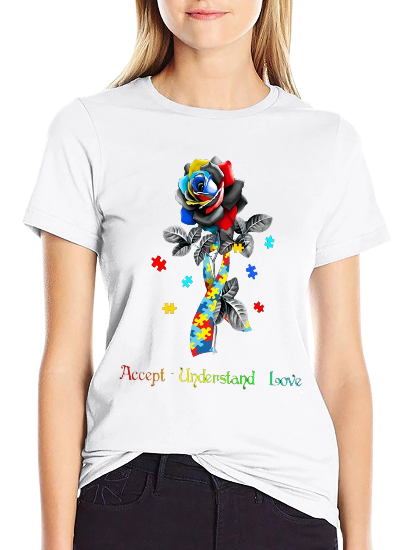Accept Understand Love Autism Awareness T-Shirt
