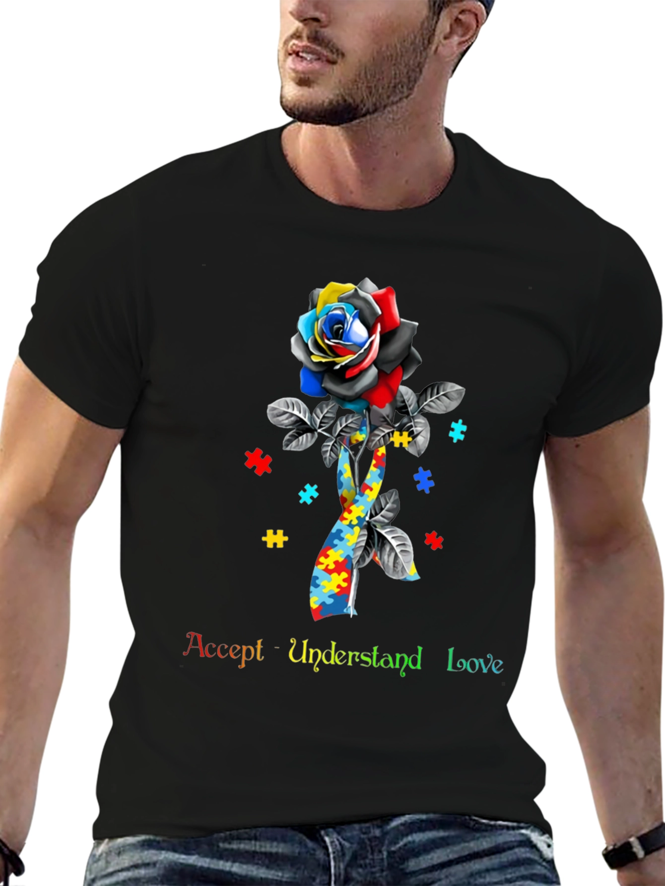 Accept Understand Love Autism Awareness T-Shirt