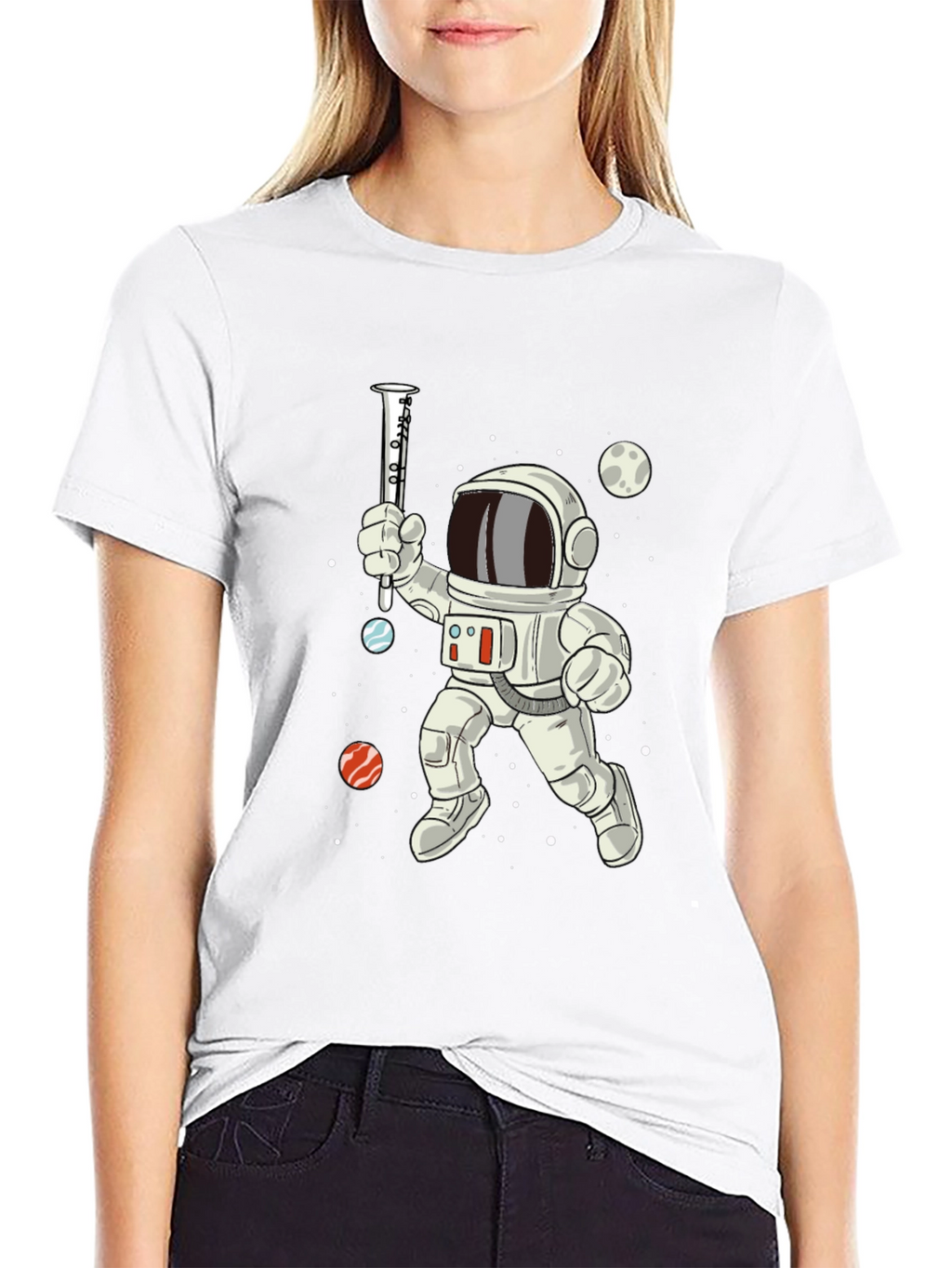 Astronaut Clarinet Space T-Shirt - Cool Music Tee
