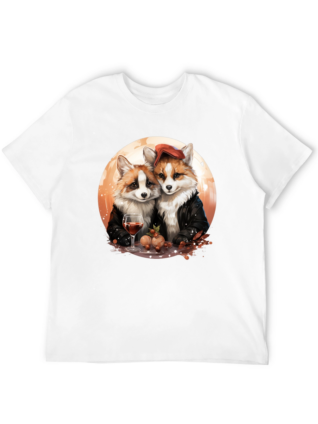 Fox Couple Graphic T-Shirt - Unique Design