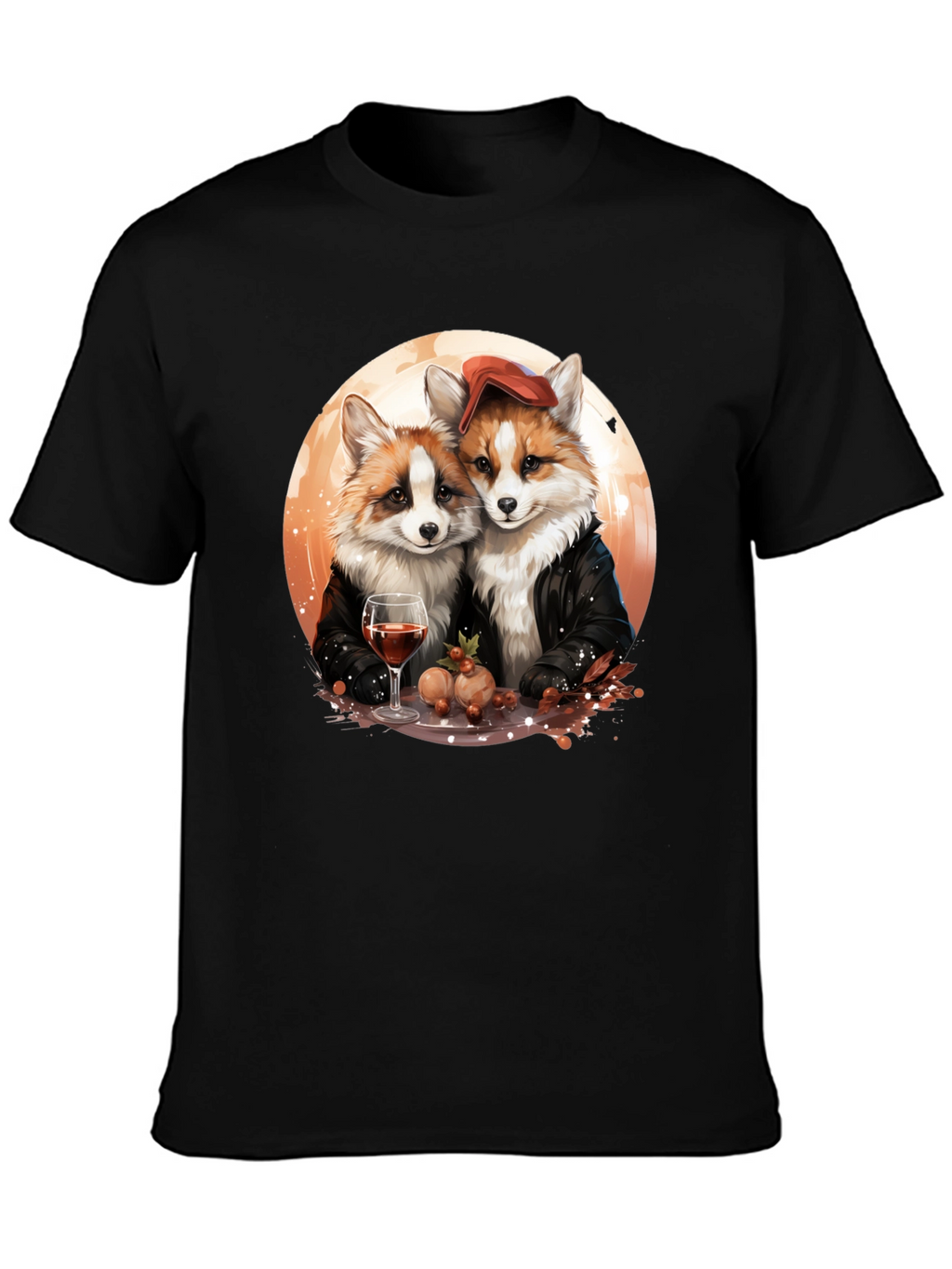 Fox Couple Graphic T-Shirt - Unique Design