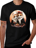 Fox Couple Graphic T-Shirt - Unique Design