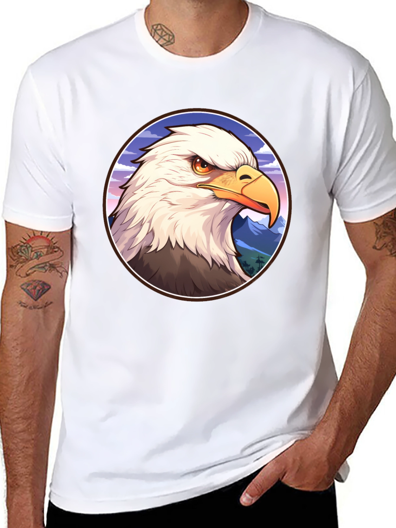 Bald Eagle Graphic T-Shirt - Patriotic Style