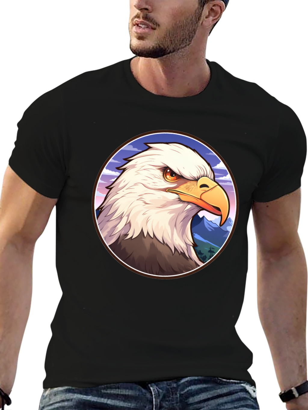 Bald Eagle Graphic T-Shirt - Patriotic Style