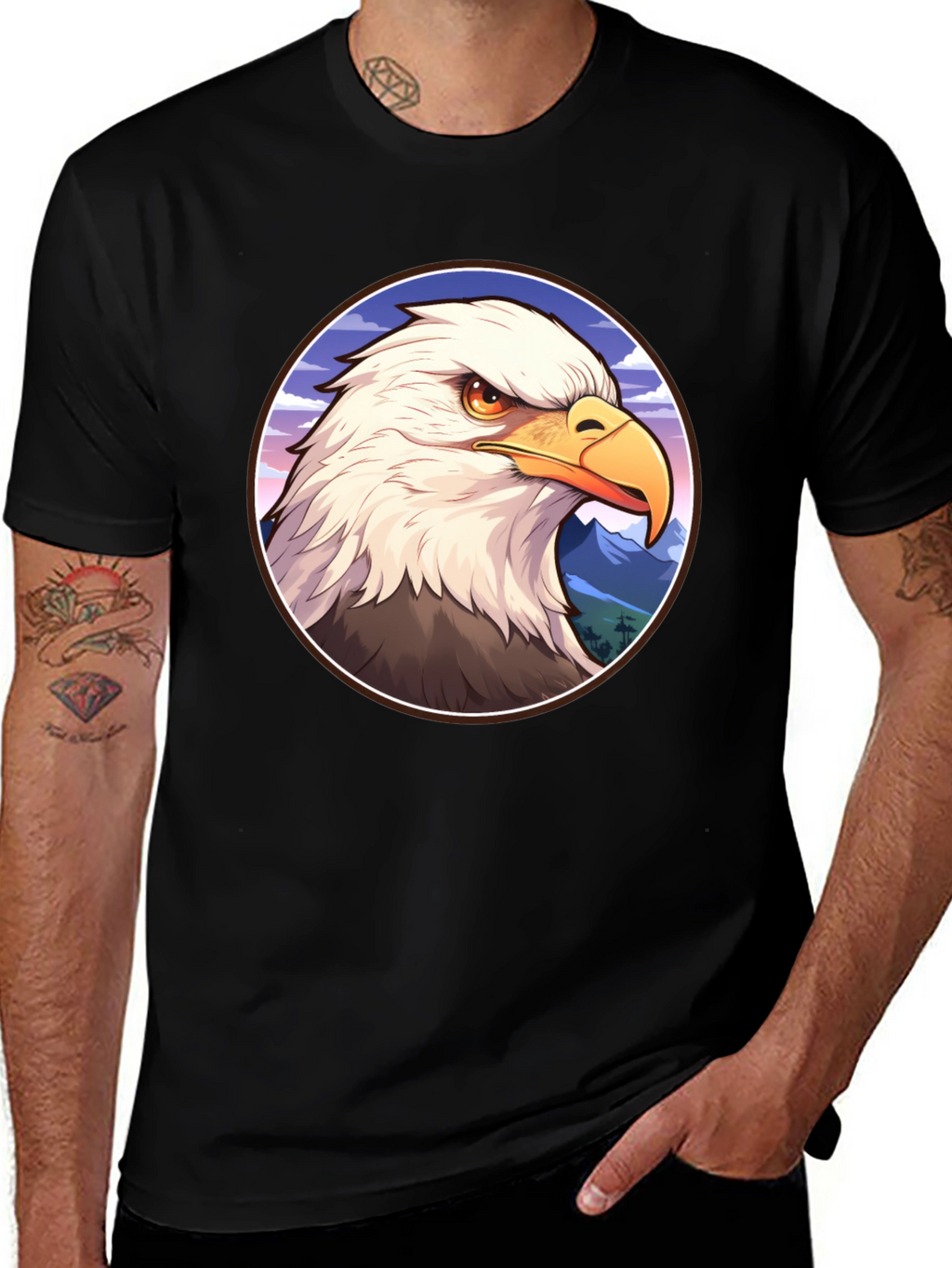 Bald Eagle Graphic T-Shirt - Patriotic Style
