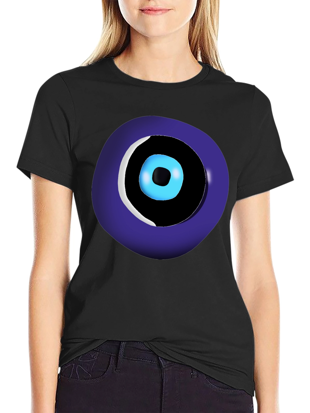 Evil Eye Graphic Tee - Black Unisex Crew Neck