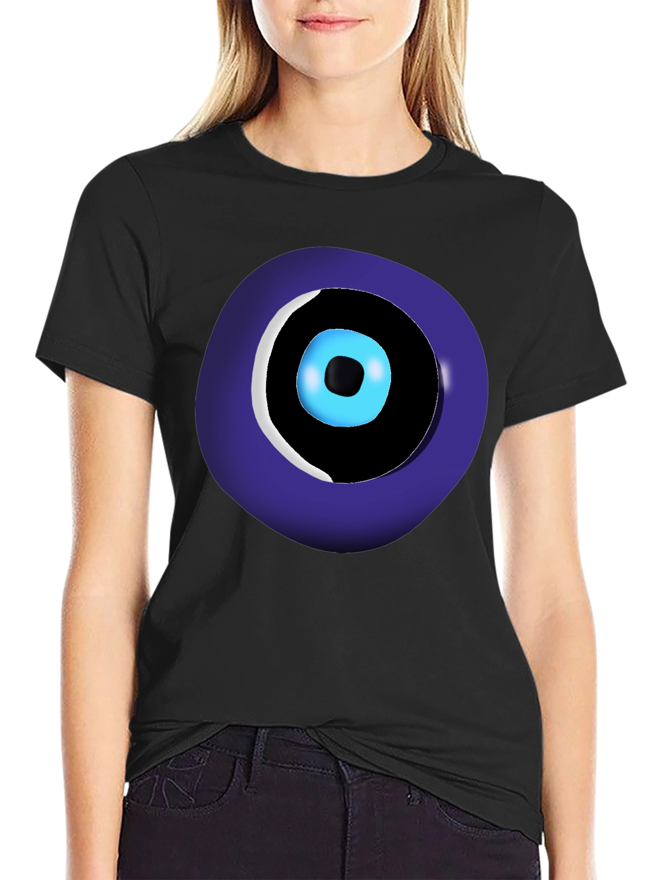 Evil Eye Graphic Tee - Black Unisex Crew Neck