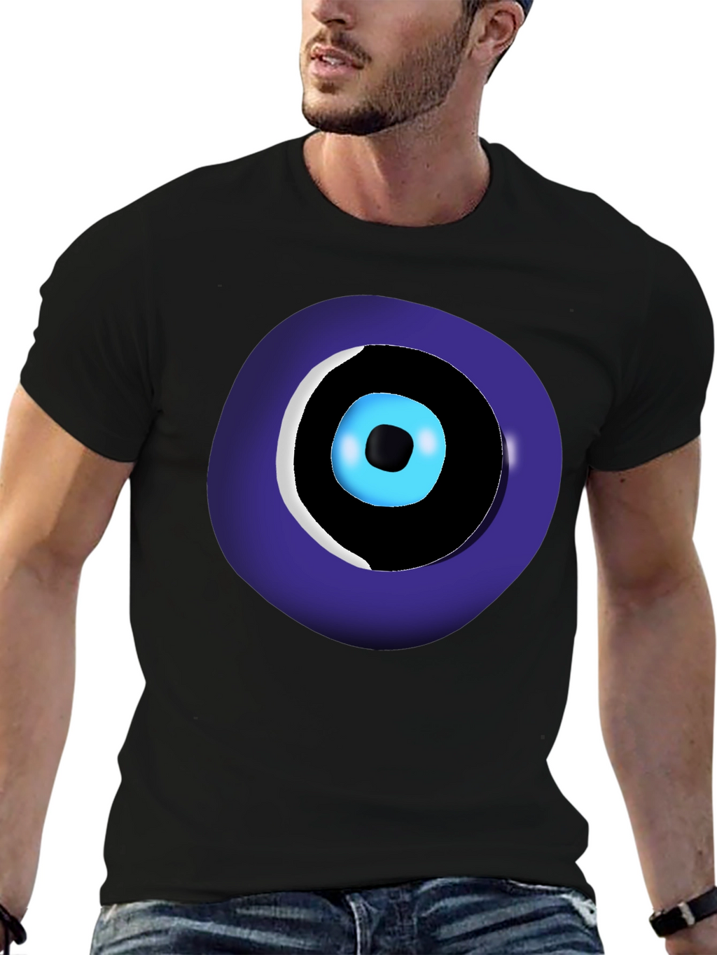 Evil Eye Graphic Tee - Black Unisex Crew Neck