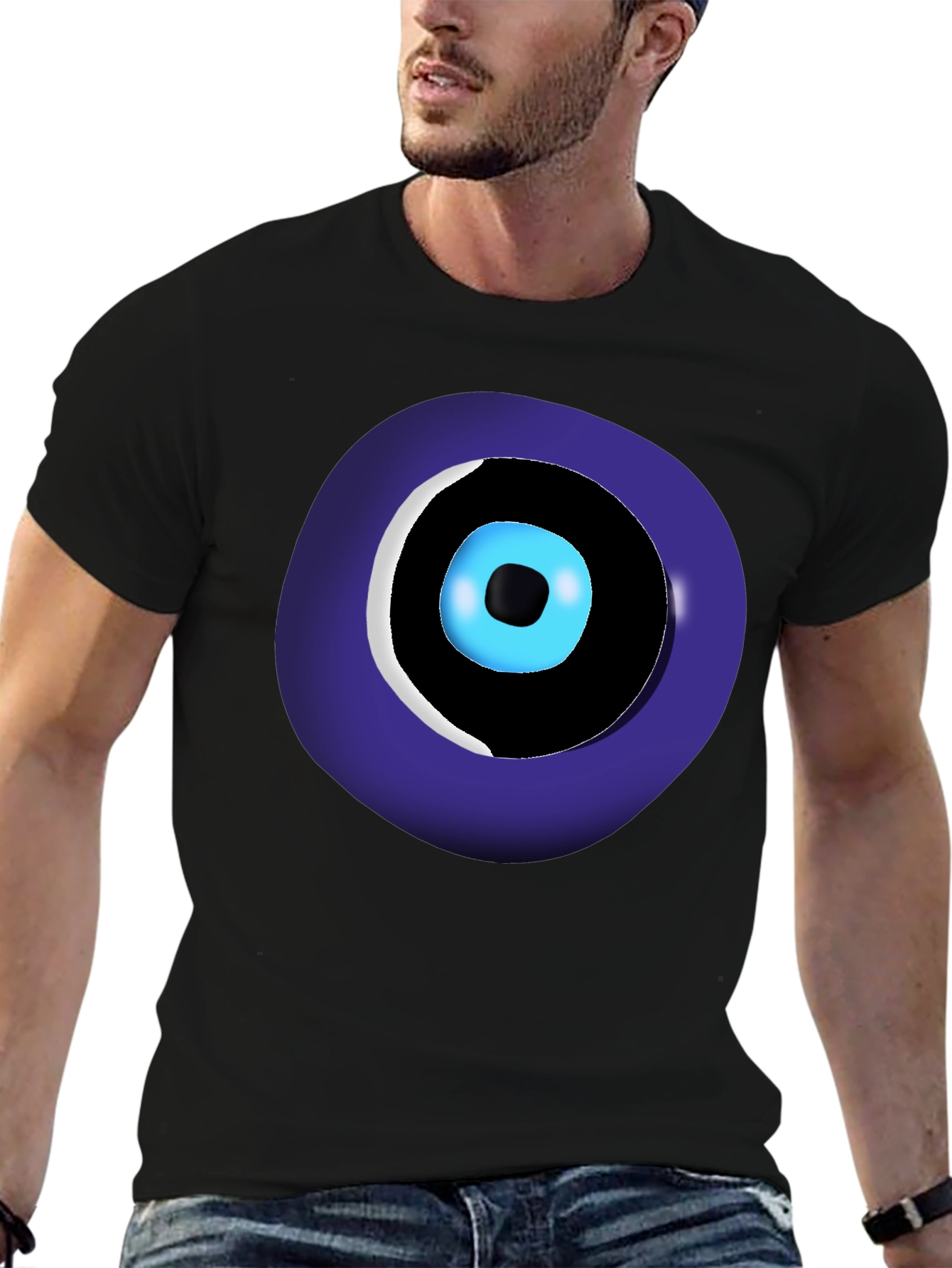 Evil Eye Graphic Tee - Black Unisex Crew Neck