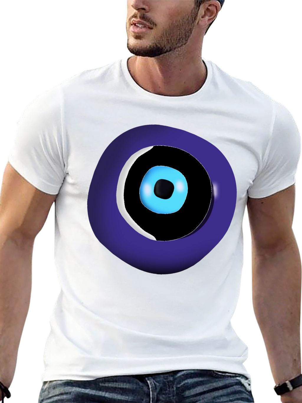 Evil Eye Graphic Tee - Black Unisex Crew Neck