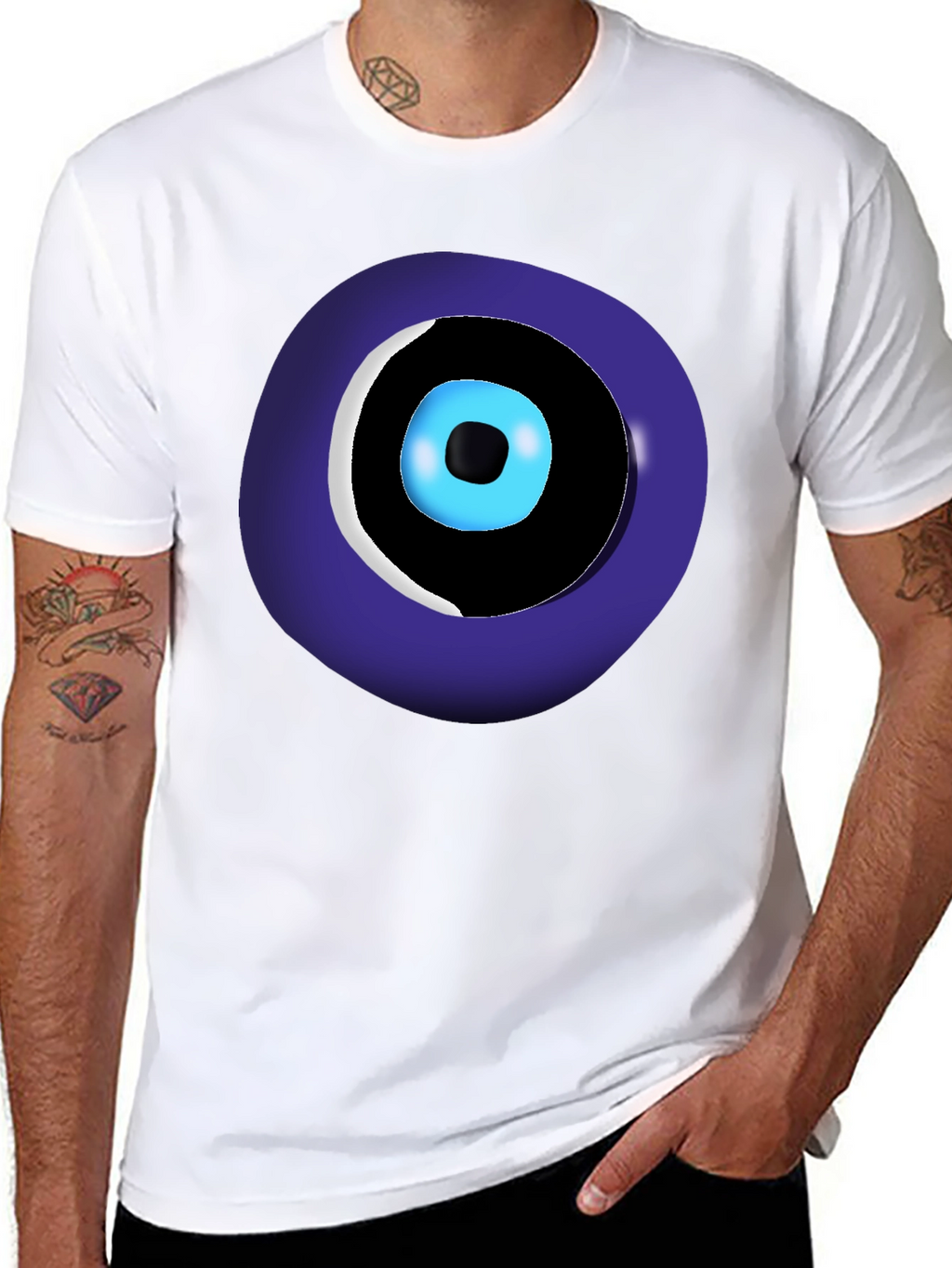 Evil Eye Graphic Tee - Black Unisex Crew Neck