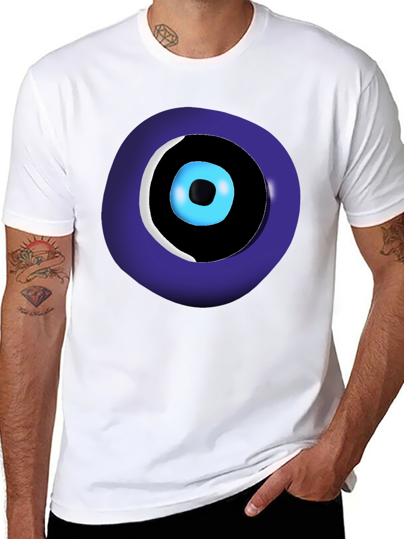 Evil Eye Graphic Tee - Black Unisex Crew Neck