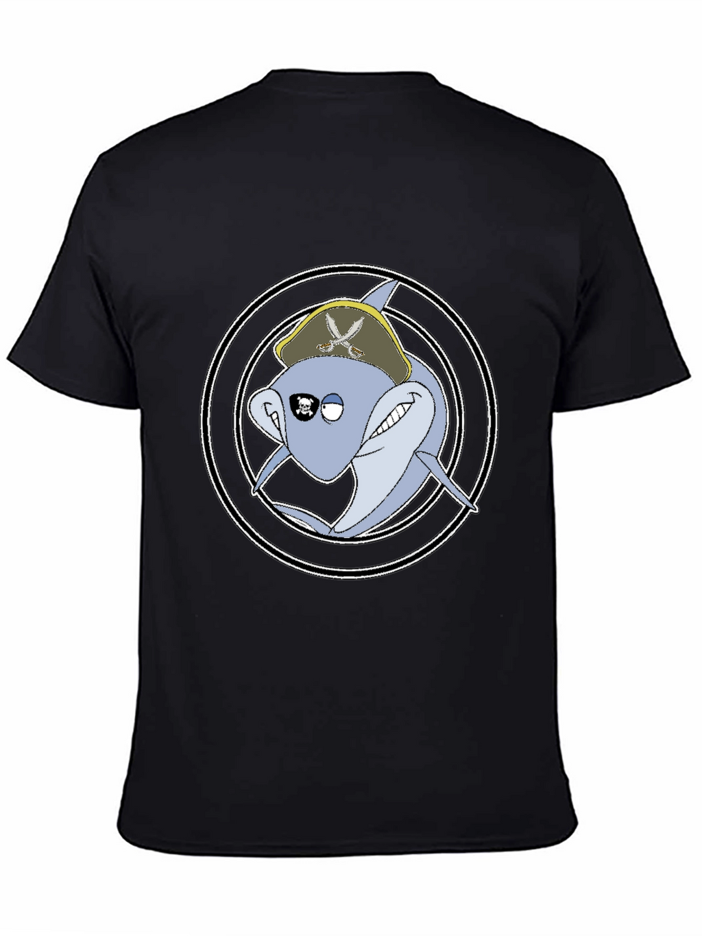 Pirate Shark Graphic Tee - Mens Black T-Shirt