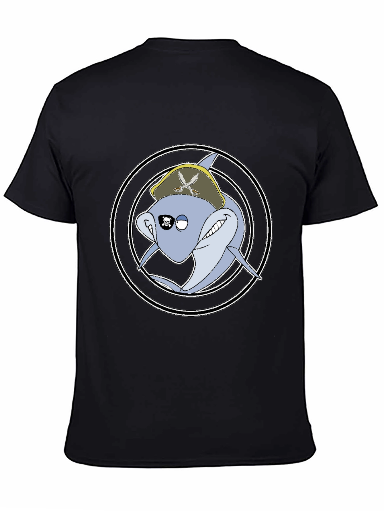 Pirate Shark Graphic Tee - Mens Black T-Shirt