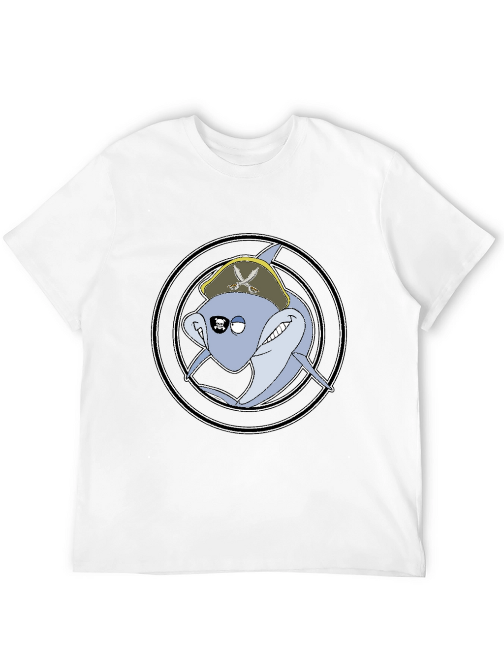 Pirate Shark Graphic Tee - Mens Black T-Shirt