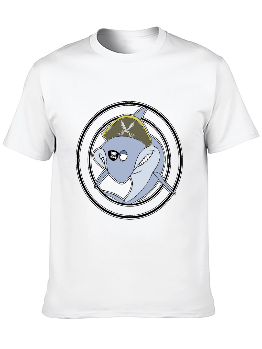Pirate Shark Graphic Tee - Mens Black T-Shirt