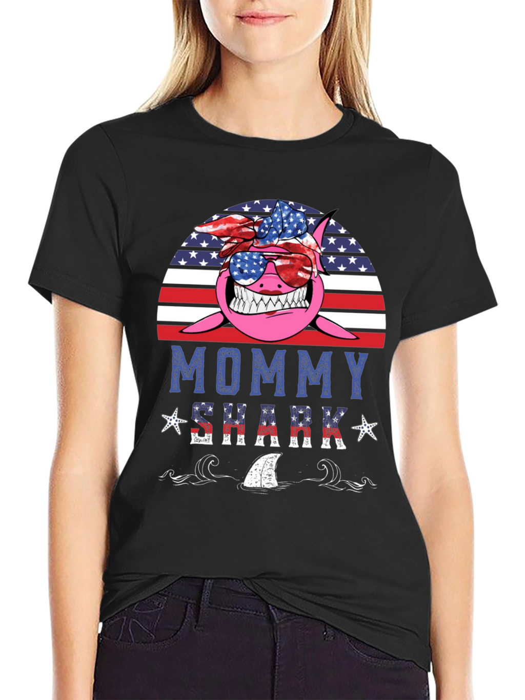Mommy Shark USA Graphic Tee
