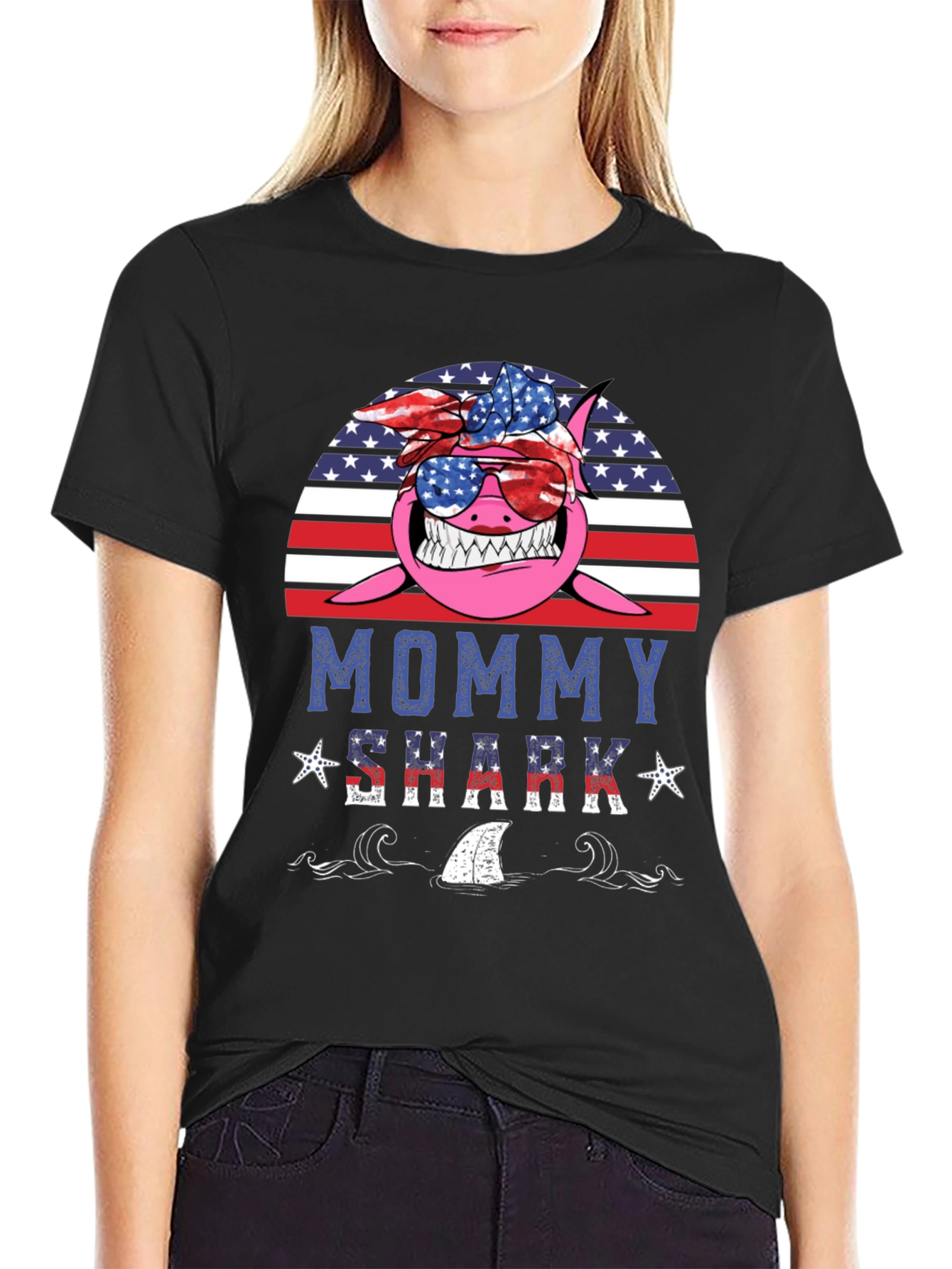 Mommy Shark USA Graphic Tee