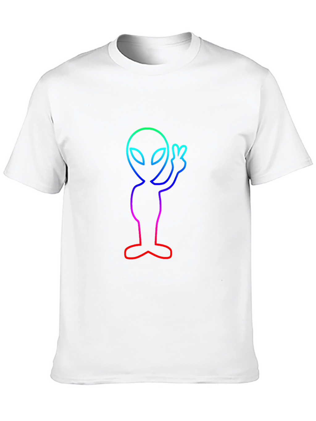 Neon Alien Peace Sign T-Shirt - Trendy Graphic Tee