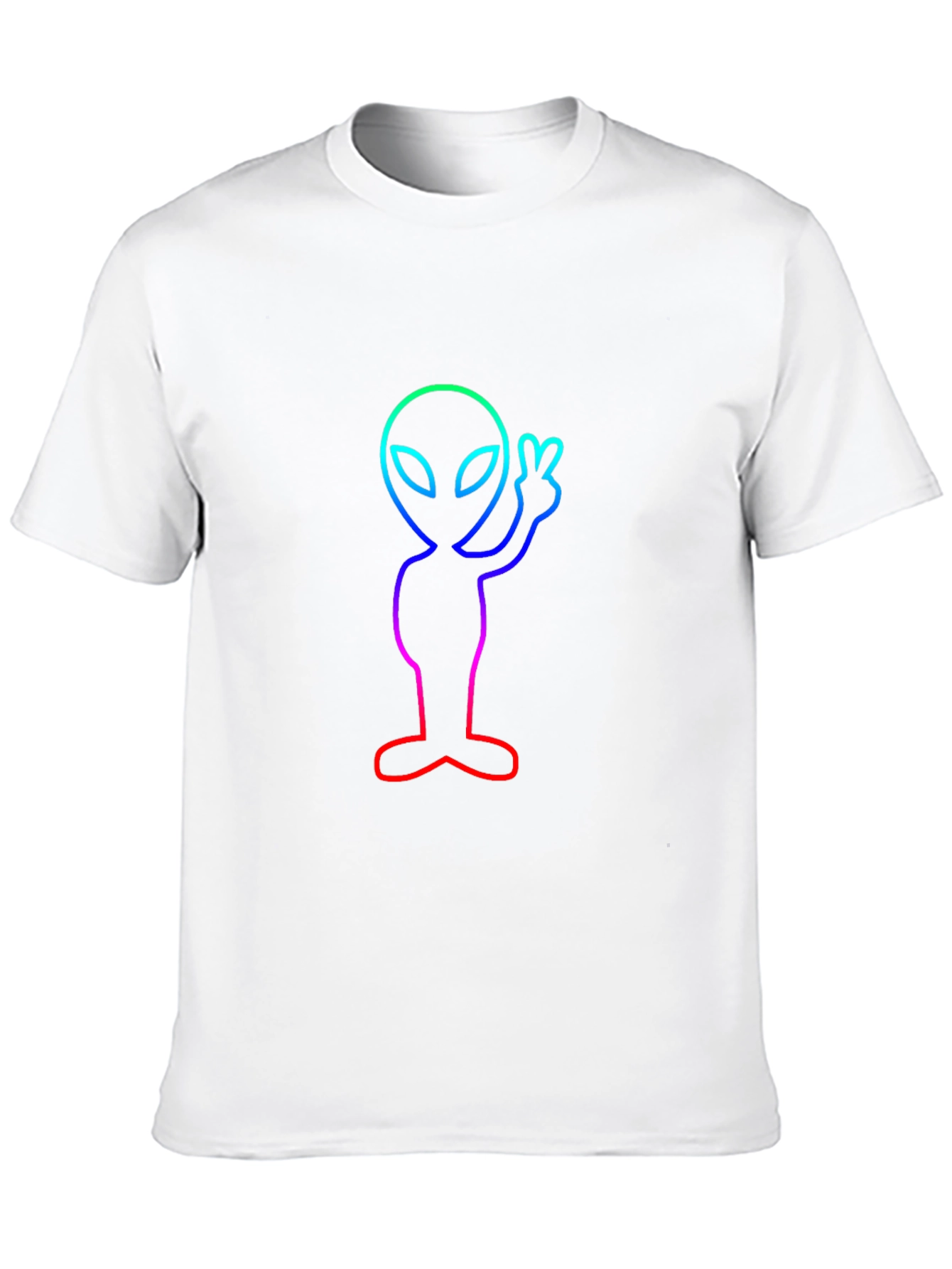 Neon Alien Peace Sign T-Shirt - Trendy Graphic Tee