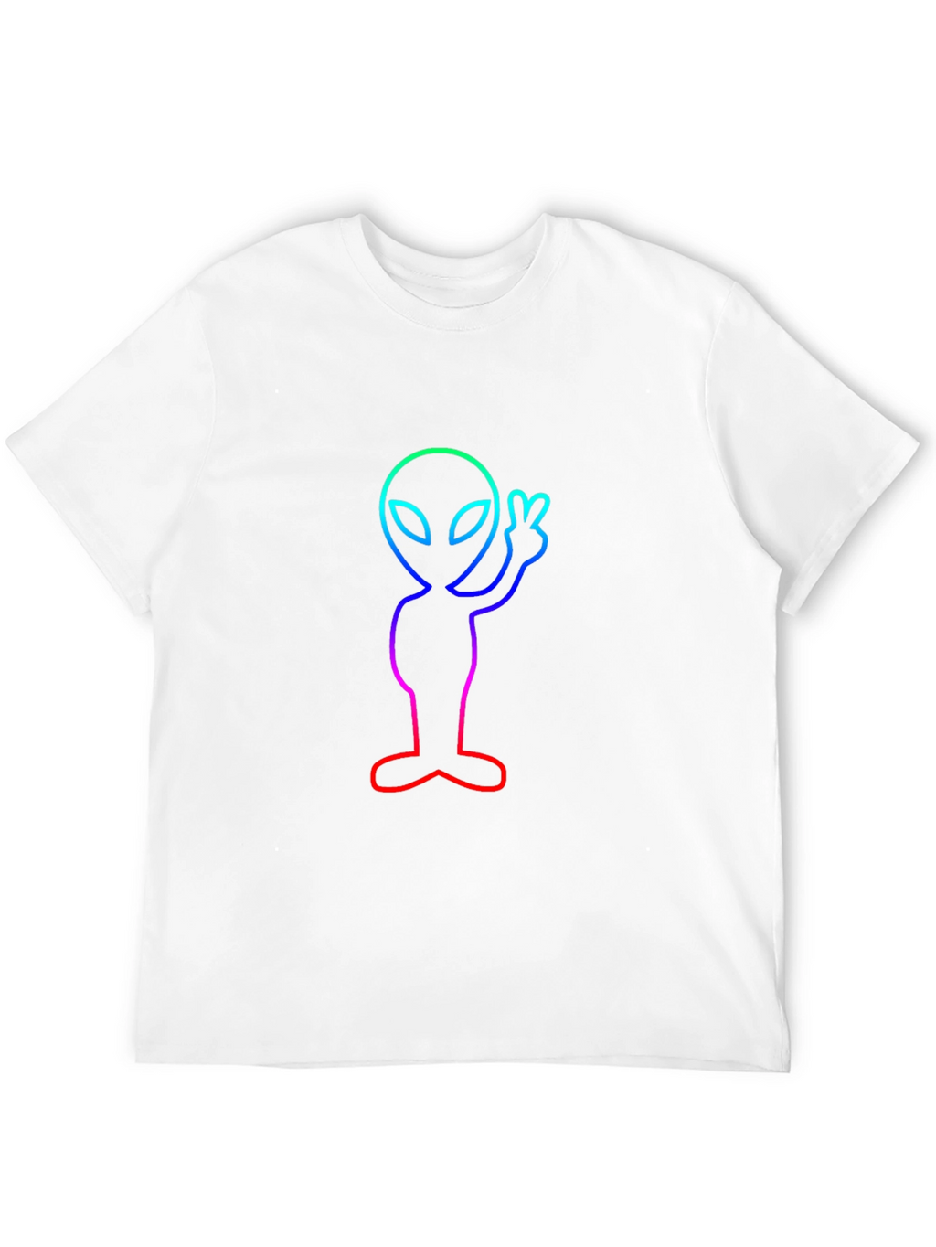 Neon Alien Peace Sign T-Shirt - Trendy Graphic Tee