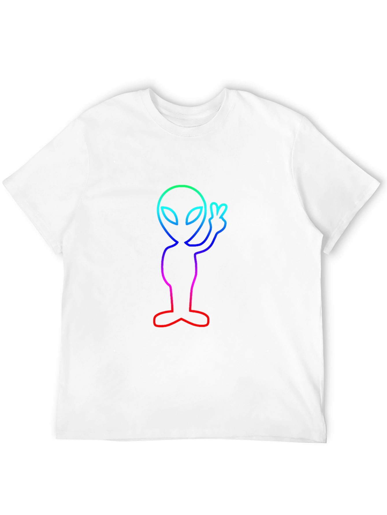 Neon Alien Peace Sign T-Shirt - Trendy Graphic Tee