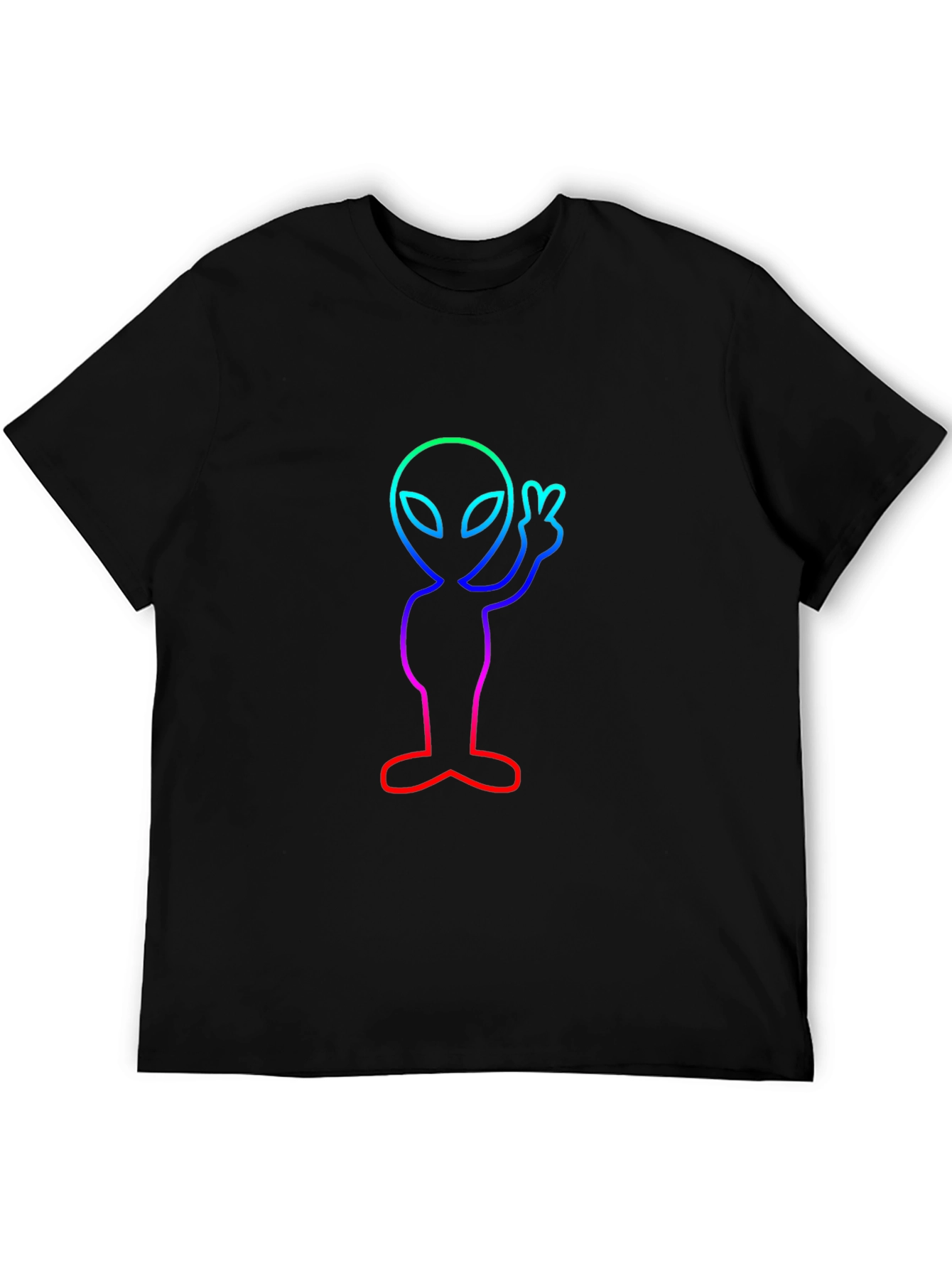 Neon Alien Peace Sign T-Shirt - Trendy Graphic Tee