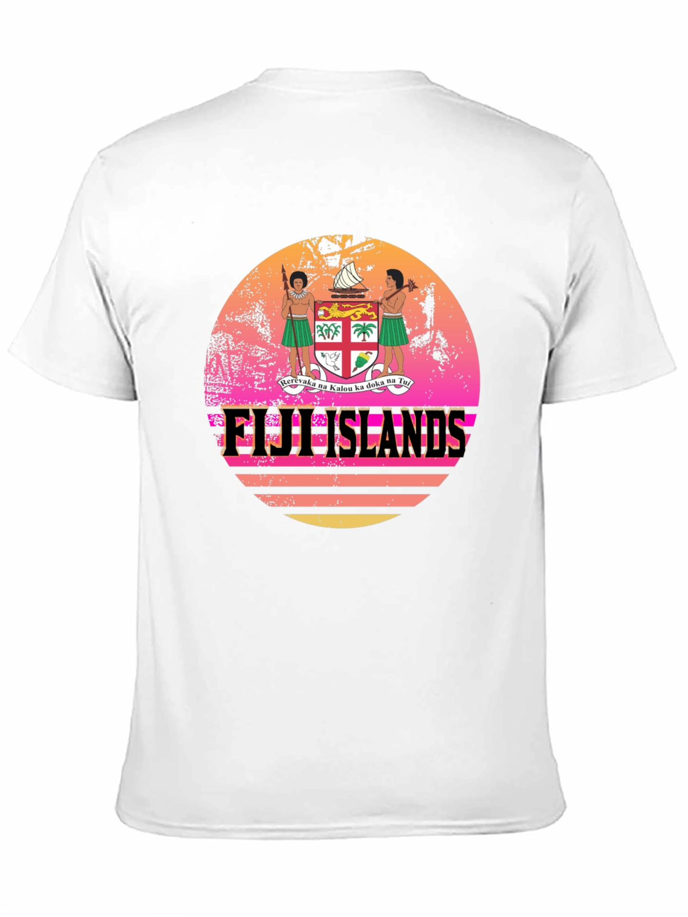 Fiji Islands Retro Sunset Graphic T-Shirt