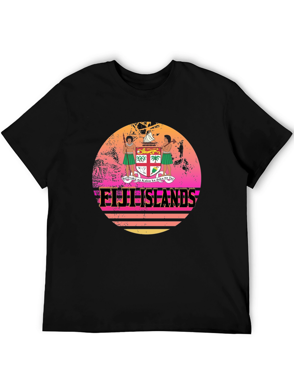 Fiji Islands Retro Sunset Graphic T-Shirt