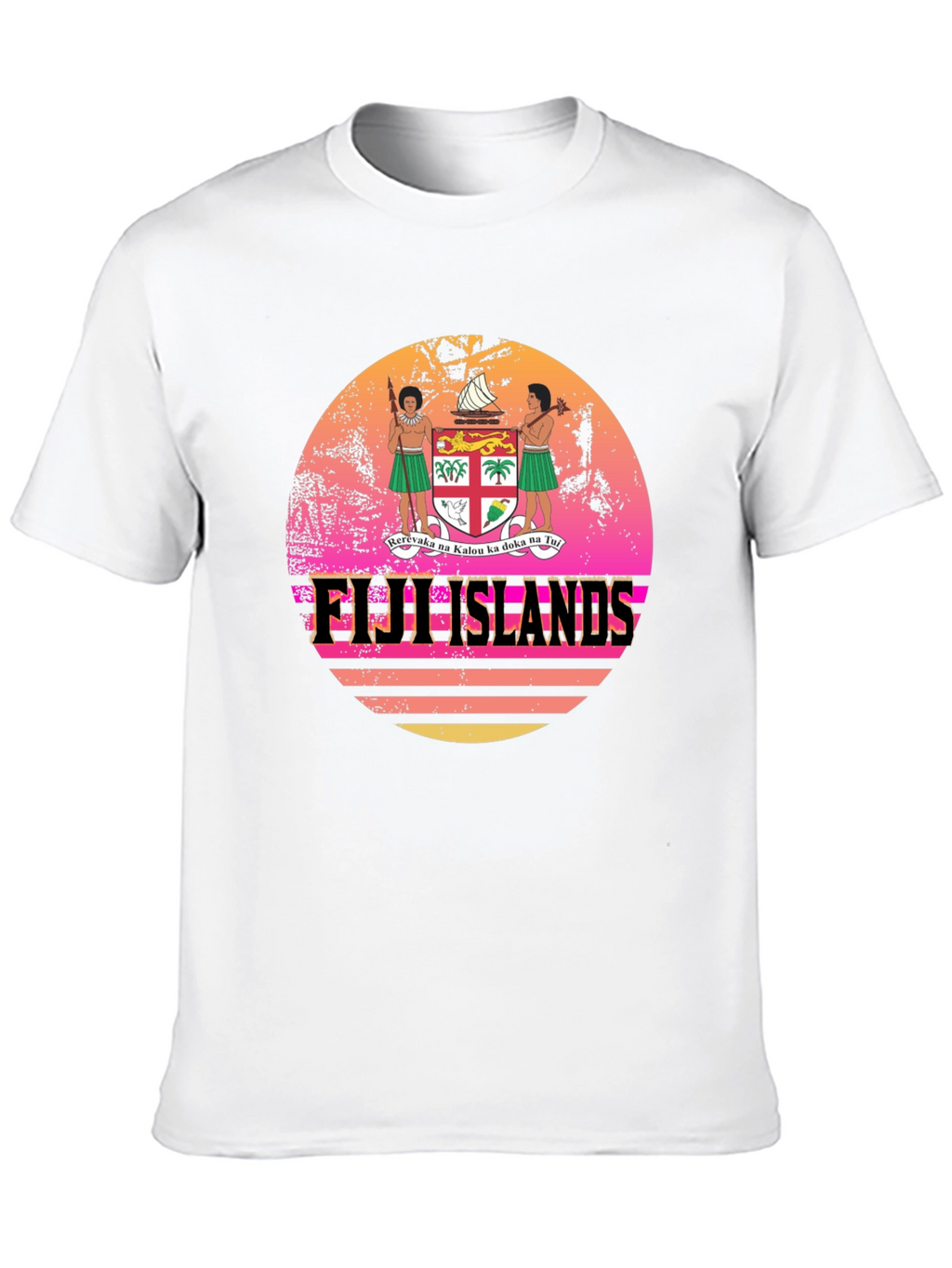 Fiji Islands Retro Sunset Graphic T-Shirt