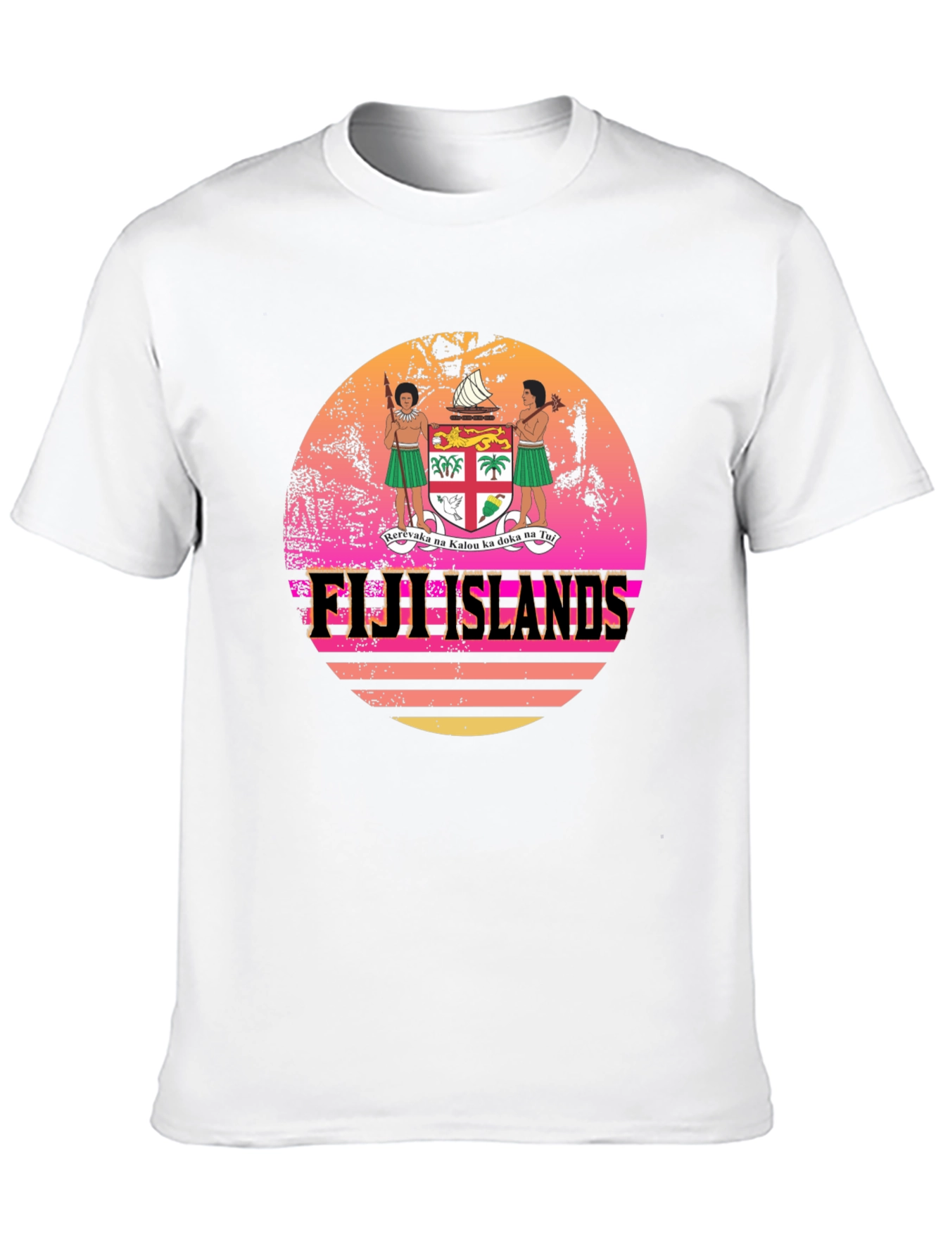Fiji Islands Retro Sunset Graphic T-Shirt