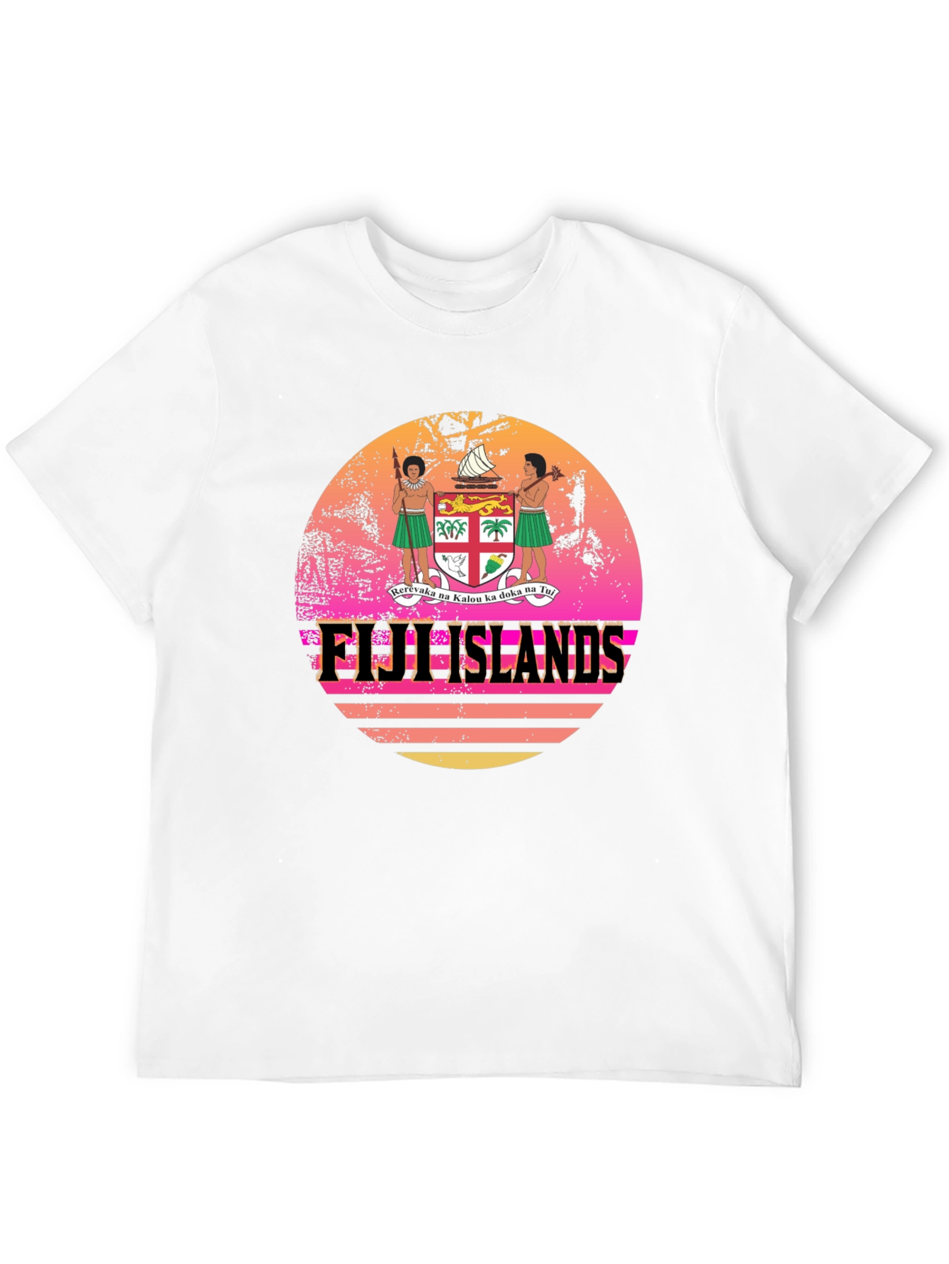 Fiji Islands Retro Sunset Graphic T-Shirt