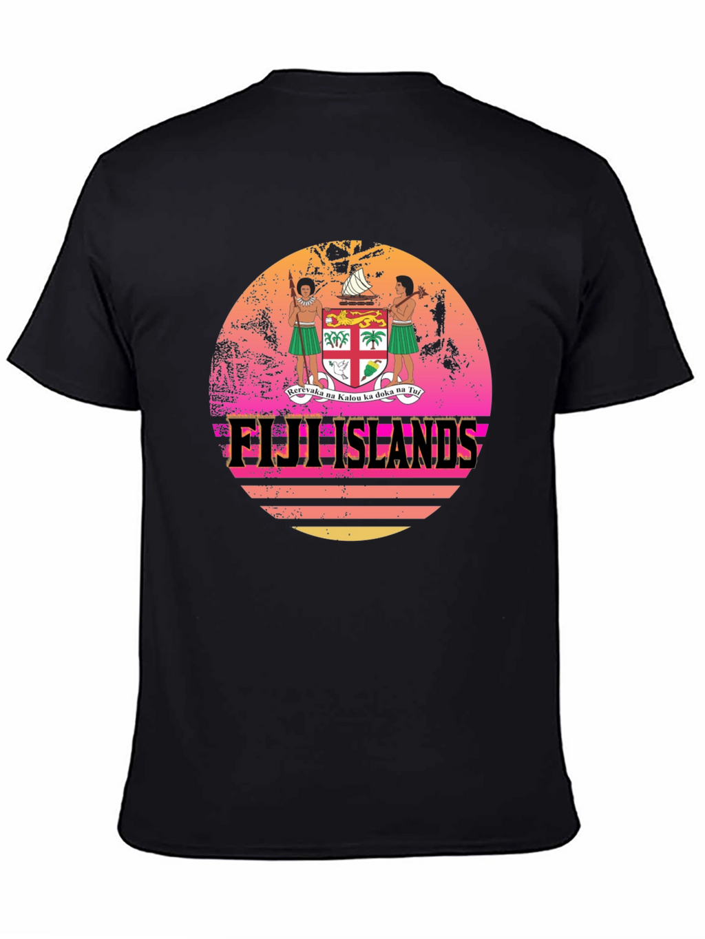 Fiji Islands Retro Sunset Graphic T-Shirt