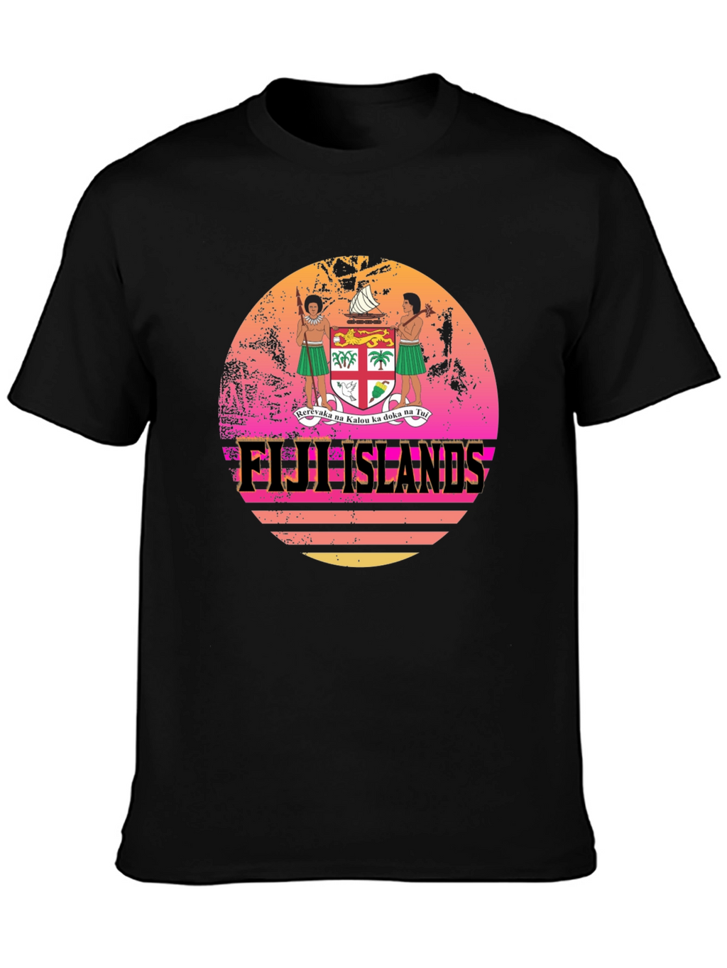 Fiji Islands Retro Sunset Graphic T-Shirt