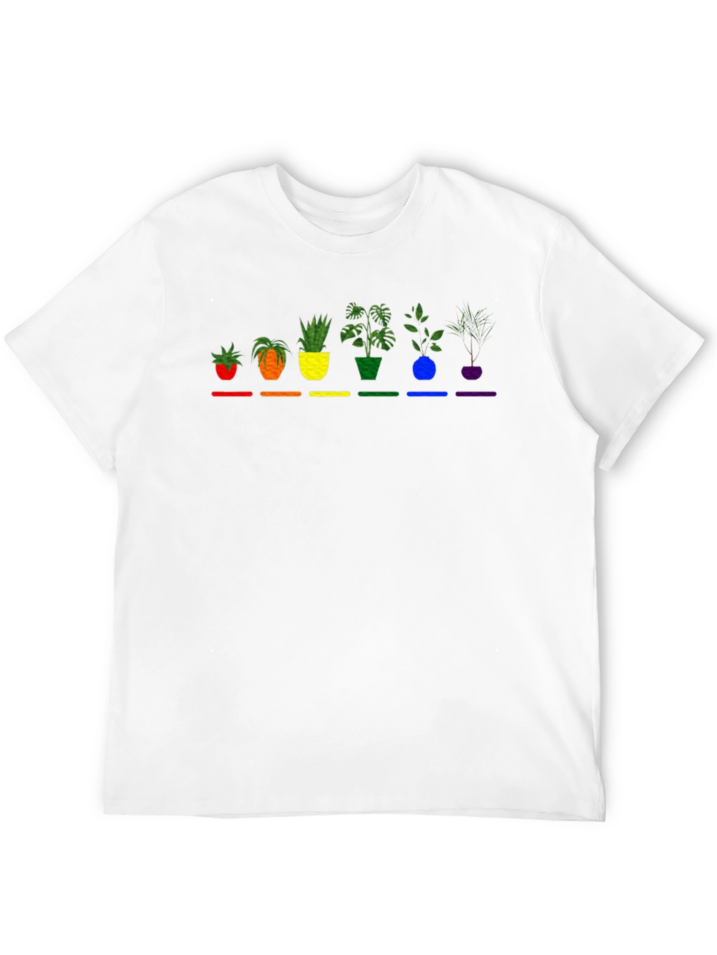 Rainbow Potted Plants Graphic Tee